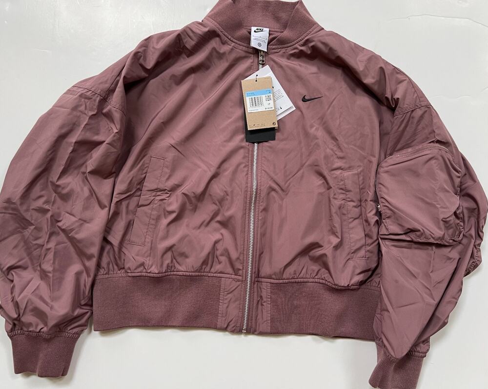 Nike Sportswear Essential Mauve Oversized Bomber Jacket FN2839-208 Women’s M - Picture 1 of 16